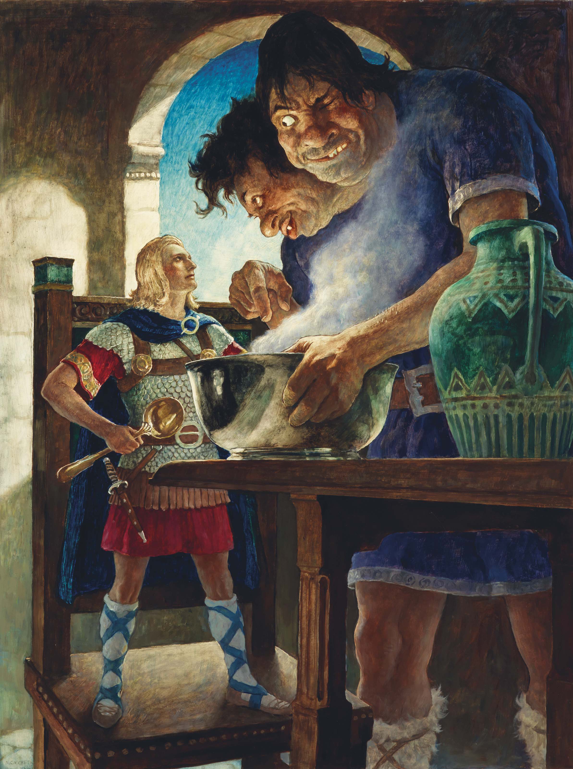 2386x3200 Newell Convers Wyeth (1882 1945) Jack The Giant Killer 1930s - Killer Painting