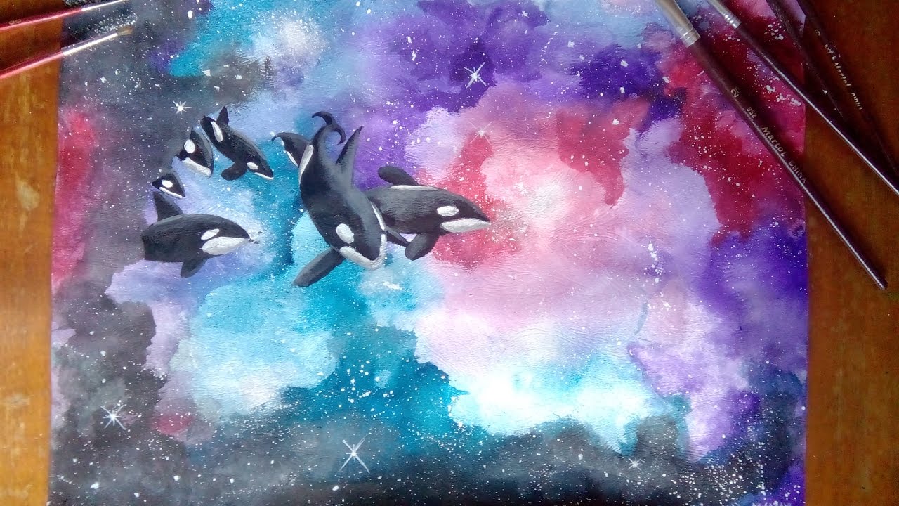 1280x720 Painting Killer Whales Invasion 1000 Subscribers Special. - Killer Painting