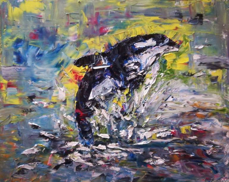 770x612 Saatchi Art Orca, Killer Whales Painting By Maria Rom - Killer Painting