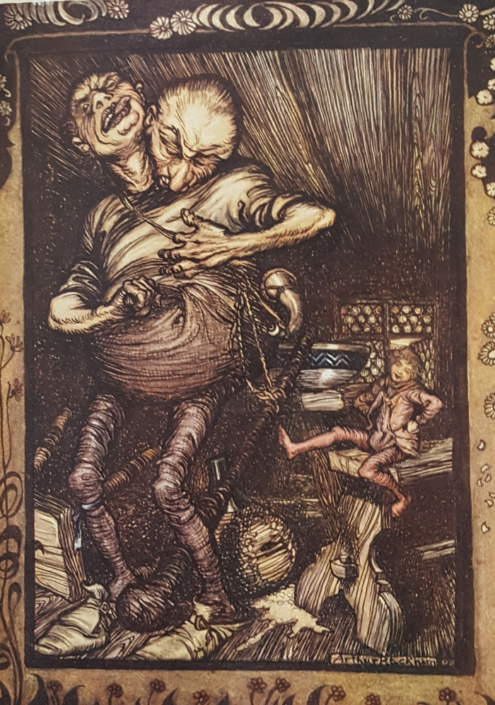 700x997 Arthur Rackham 1923 Original Vintage Paint Illustration Jack - Killer Painting