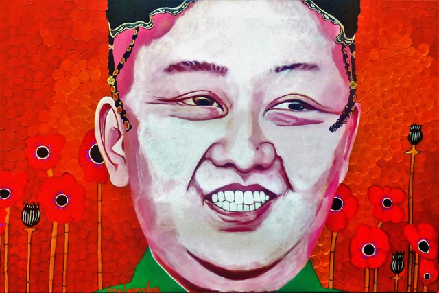 640x427 Mulumba Tshikuka Artwork Kim Jong Un Original Painting Acrylic - Kim Jong Un Painting