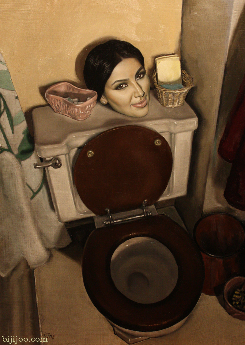 800x1126 Still Life With Kim Kardashian On A Toilet Bijijoo - Kim Kardashian Painting