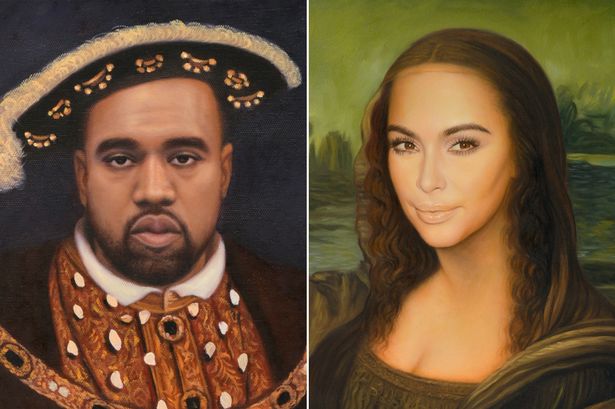 615x409 Kanye West Painted As Henry Viii And Kim Kardashian As The Mona - Kim Kardashian Painting