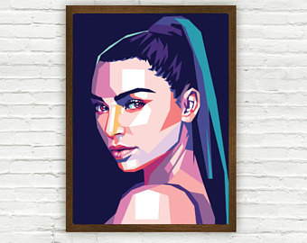 340x270 Kendall Jenner Abstract Painting Kendall Jenner Digital Art. - Kim Kardashian Painting