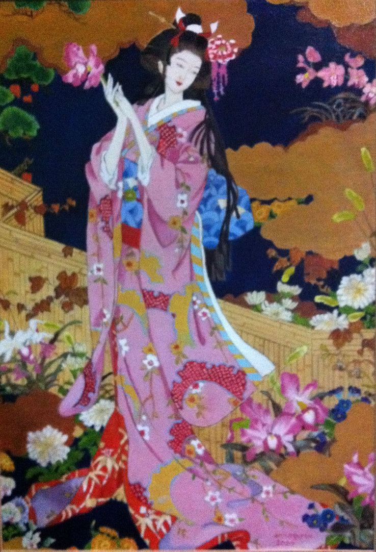738x1082 Kimono Girl By Aoypocky - Kimono Painting