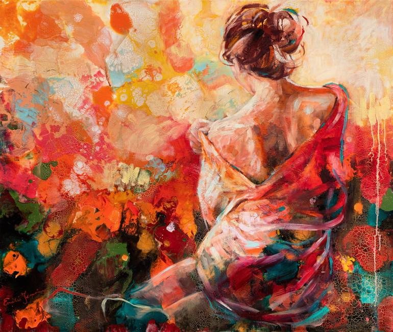 770x651 Saatchi Art Kimono Painting By Emelie Jegerings - Kimono Painting