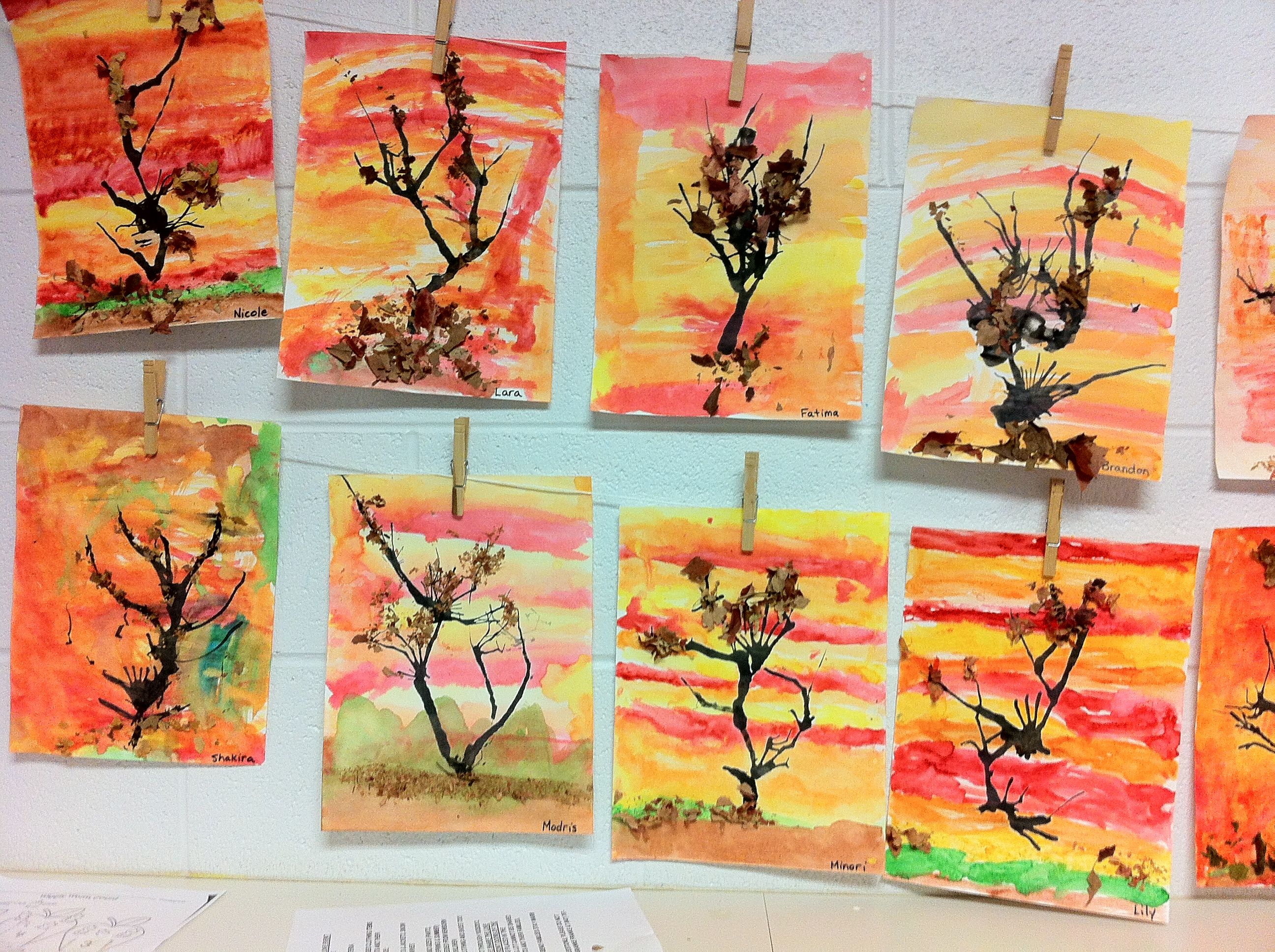 2592x1936 Fall Art With Kindergarten! Made By Watercolor Painting Background - Kindergarten Painting