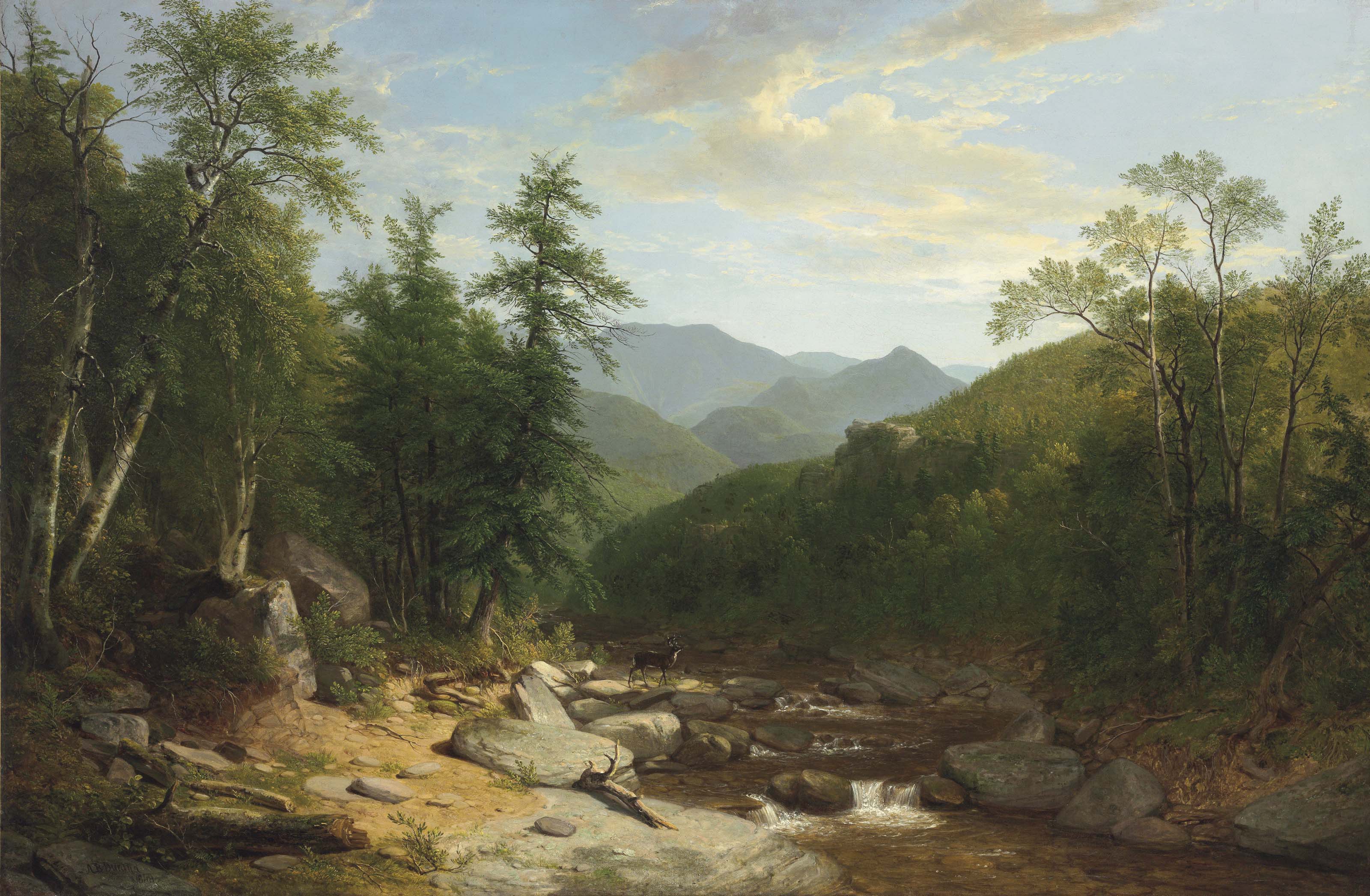 3200x2092 Asher Brown Durand (1796 1886) Mountain Stream 19th Century - Kindred Spirits Painting Value
