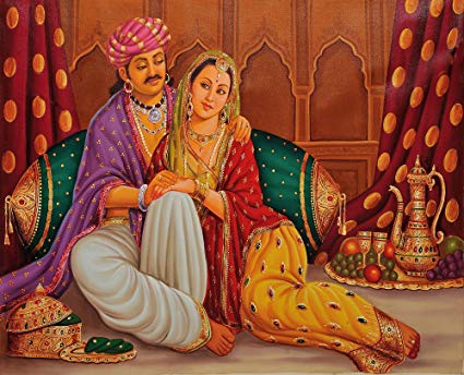 425x344 Exotic India King And Queen - King And Queen Painting