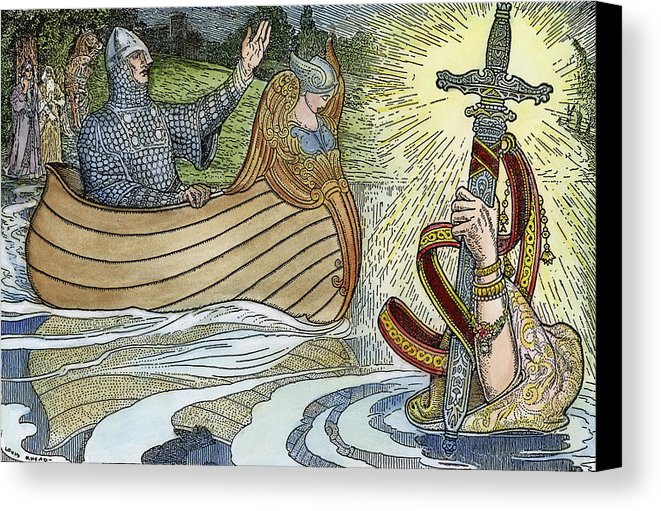 661x511 King Arthur And Excalibur Canvas Print Canvas Art By Granger - King Arthur Excalibur Painting