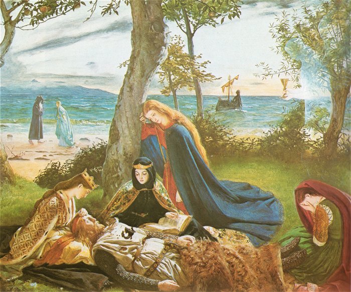 700x582 The Death Of King Arthur Painting James Archer Oil Paintings - King Arthur Painting