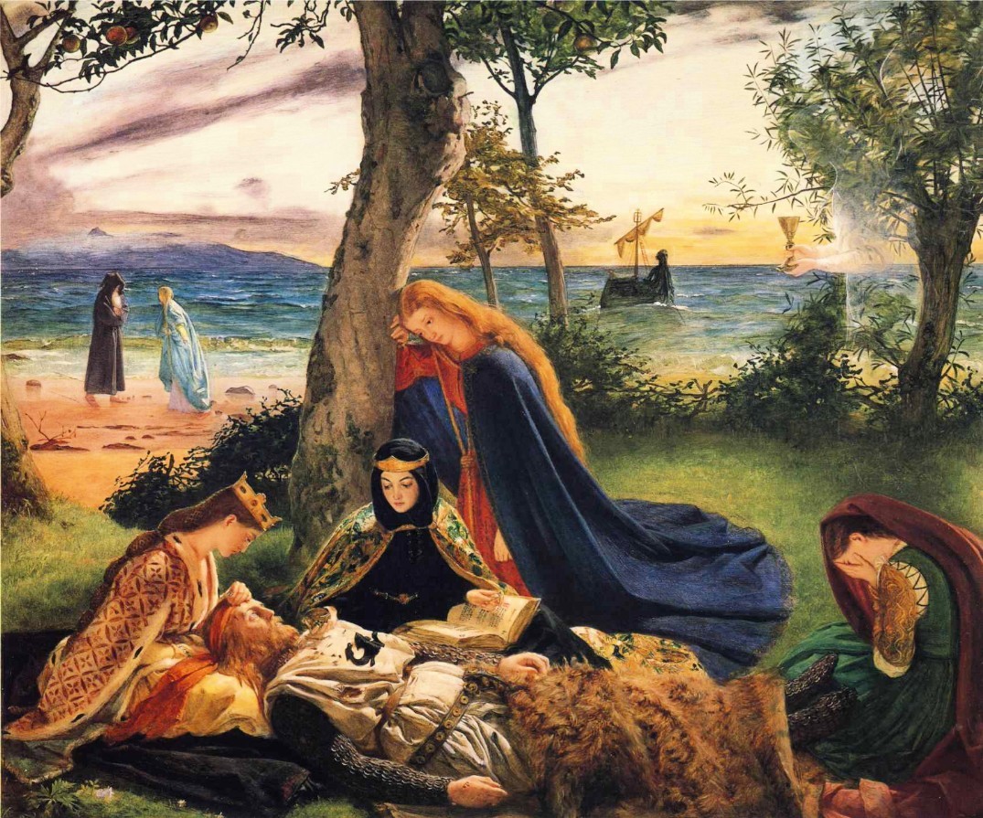1075x895 The Death Of King Arthur By James Archer - King Arthur Painting