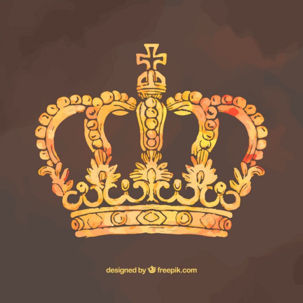 626x626 Hand Painted Golden Crown Vector Free Download - King Crown Painting