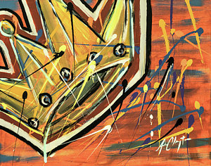 300x236 Black King Paintings - King Crown Painting