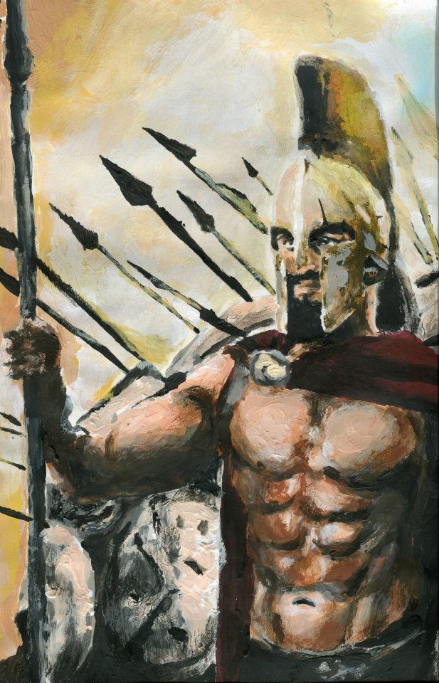 617x960 Leonidas King Of Sparta 300 By Nikoczernin - King Leonidas Painting