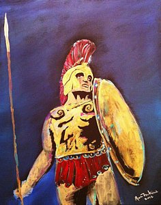 236x300 Leonidas Painting By Marc Tsakiris - King Leonidas Painting