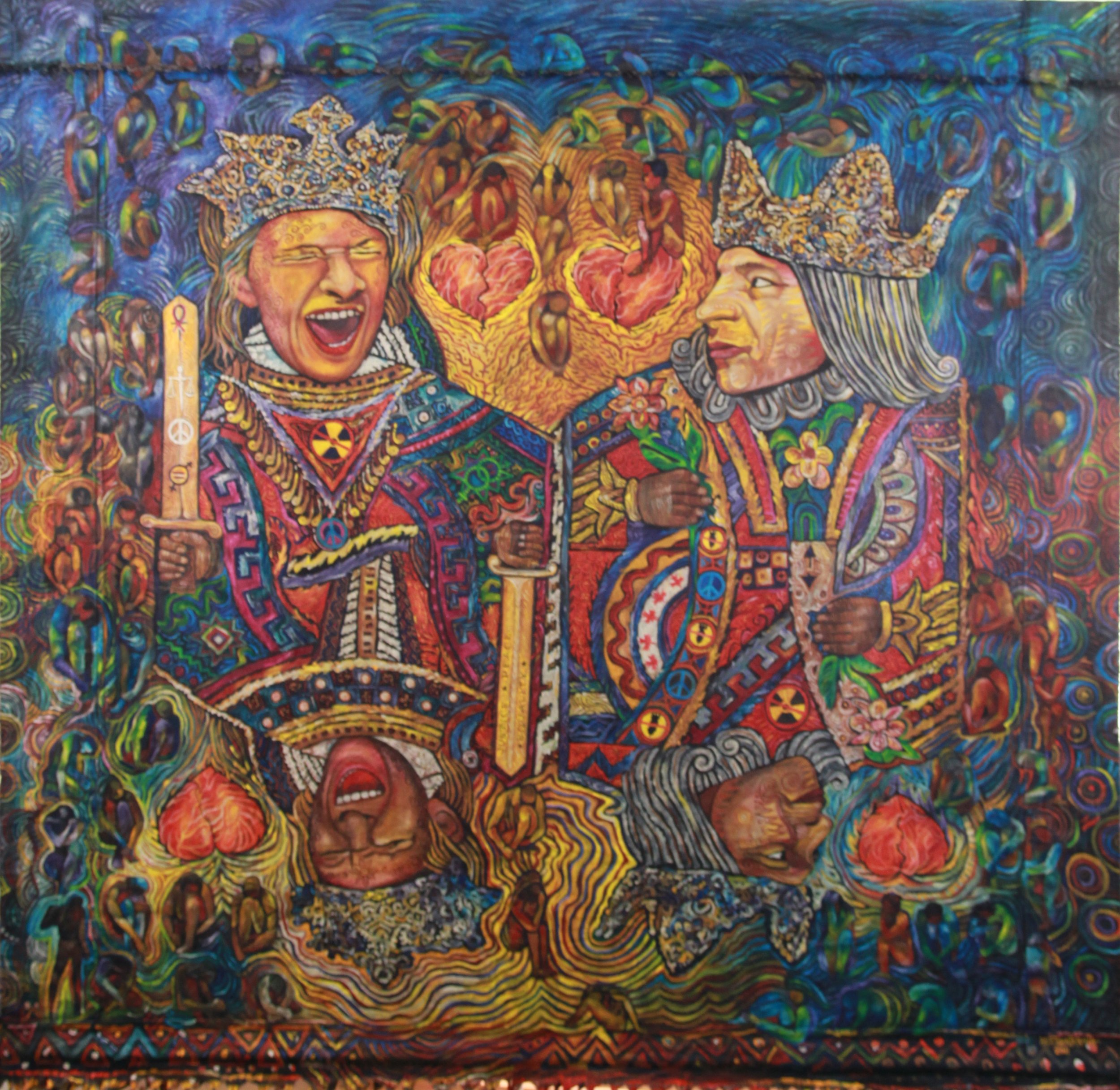 2500x2432 The Queen And King Of Hearts - King Of Hearts Painting