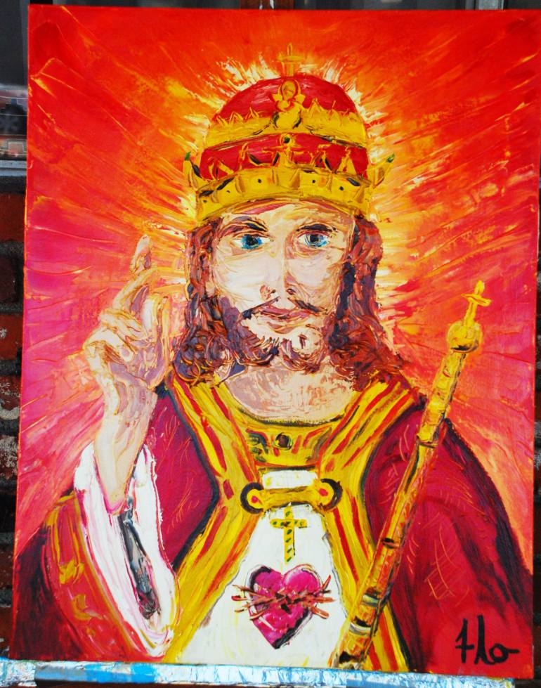 770x979 Saatchi Art Jesus King Of Kings Painting By Florencio Contreras - King Of Kings Painting