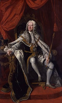 220x364 George Ii Of Great Britain - King On Throne Painting
