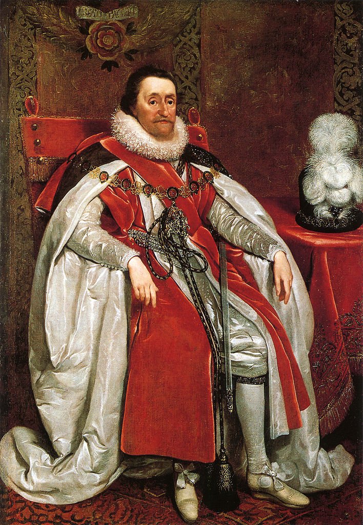 708x1024 James Stuart, King Of Scotland, England, Wales And Ireland - King On Throne Painting