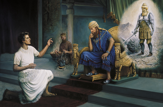 681x447 Daniel Interprets Nebuchadnezzar's Dream - King On Throne Painting