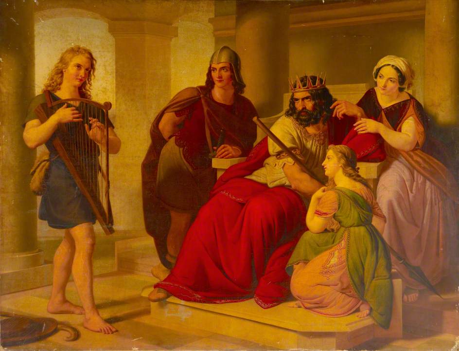 944x721 David Playing To King Saul Art Uk - King Saul Painting