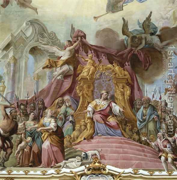 589x600 The Seat Of Wisdom Detail Of The Judgement Of King Solomon Franz - King Solomon Painting