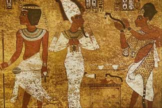 324x216 Wall Paintins Of King Tut And Others In Anceint Egypt - King Tut Painting