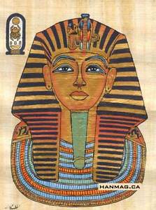 223x300 Egyptian Papyrus Art Painting - King Tut Painting