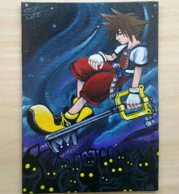 570x620 Kingdom Hearts Acrylic Painting By Exornova - Kingdom Hearts Painting