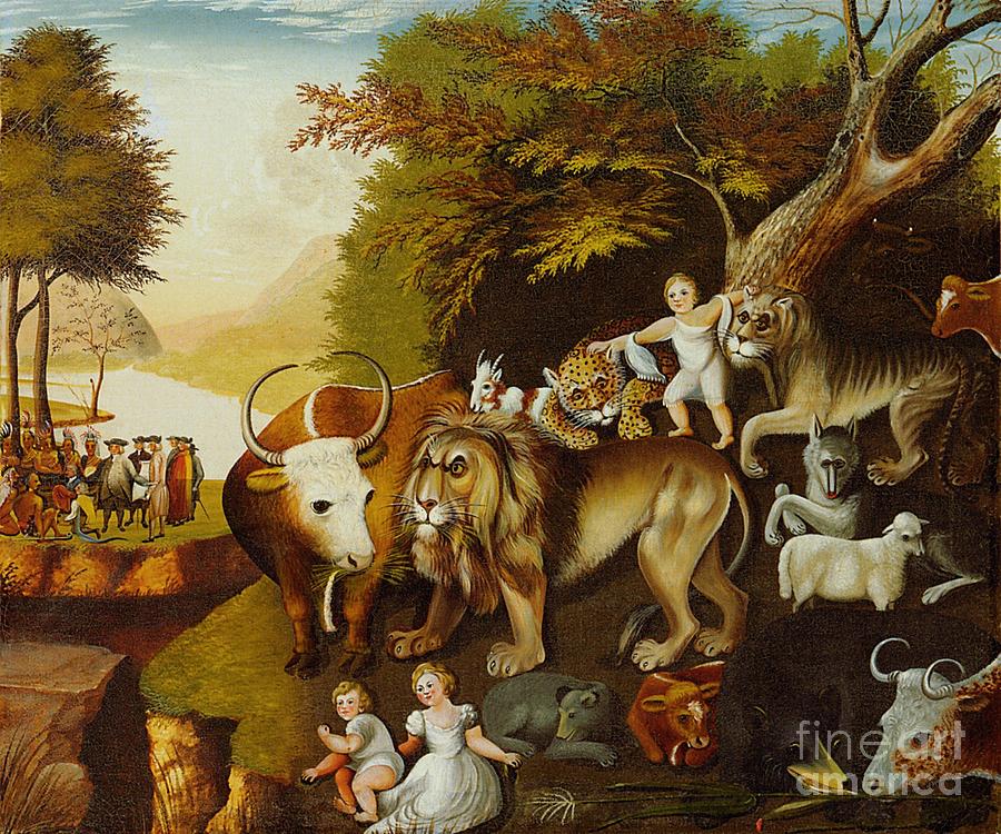 900x750 Peaceable Kingdom Painting By Pg Reproductions - Kingdom Painting