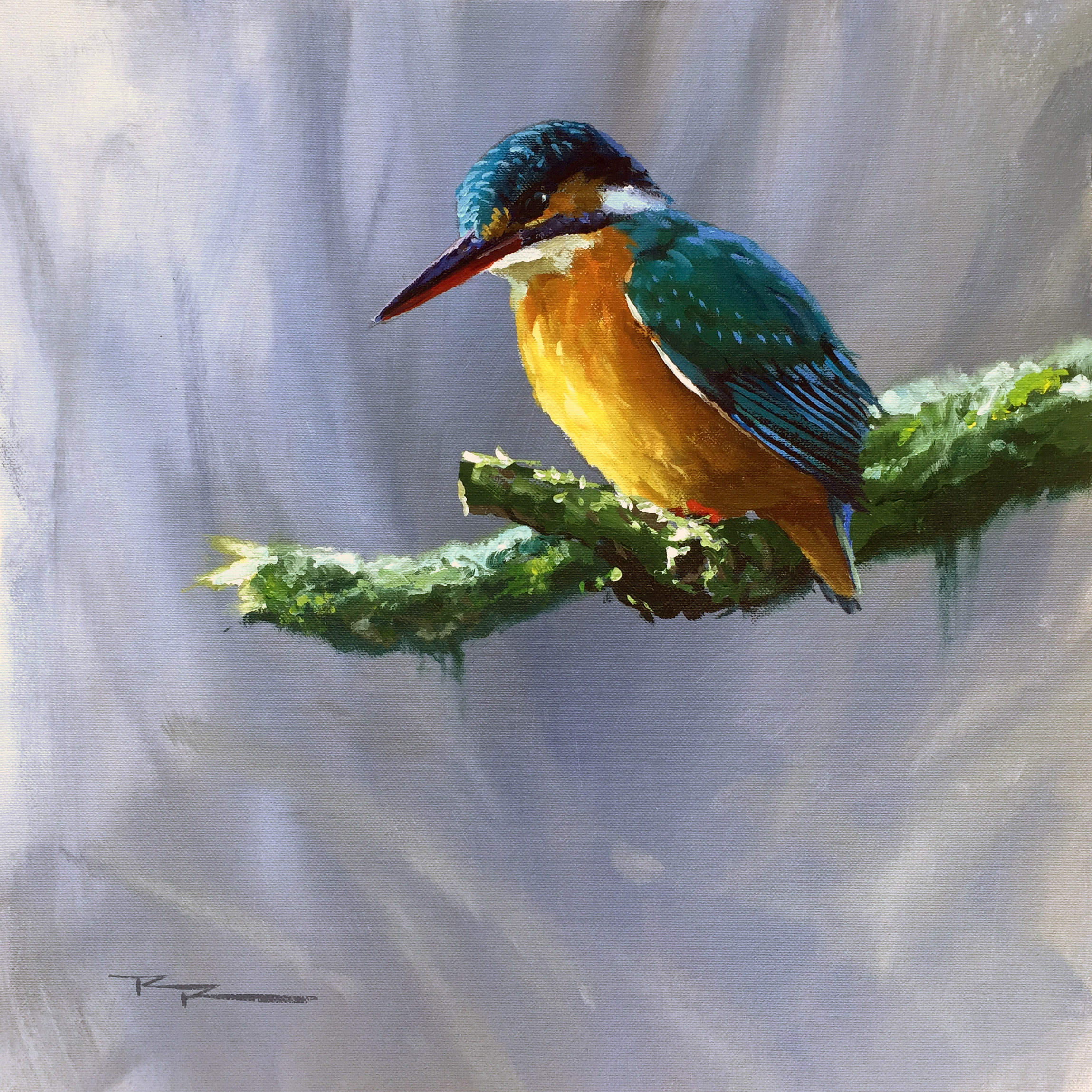 2298x2298 Online Painting Workshop 60 Kingfisher - Kingfisher Painting