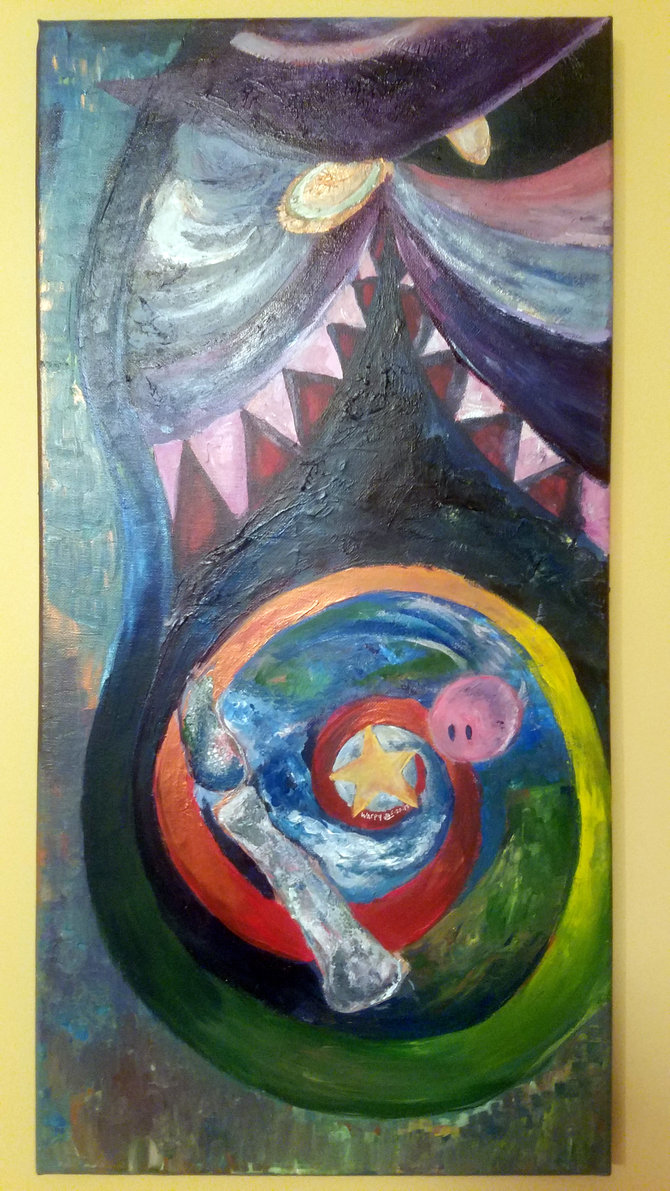 670x1191 Kirby Canvas Cursed (Acrylic Painting) By Warp Y - Kirby Painting