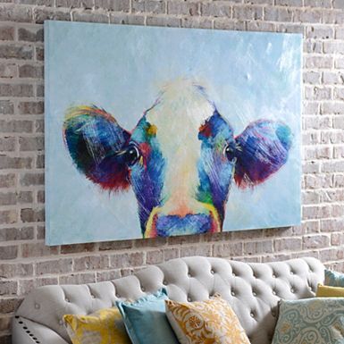 385x385 Betsy Cow Canvas Art Print, 50x50 - Kirklands Canvas Painting