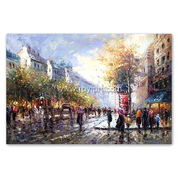 350x350 Custom Wall Canvas Art Beautiful Impressionist Street Scenes Oil - Kirklands Painting
