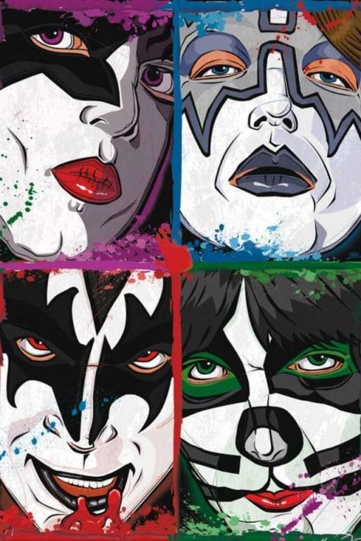 512x768 Pin By Jamco On My Music Kiss, Comic And Books - Kiss Band Painting
