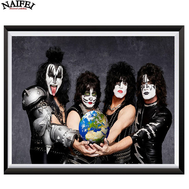 640x640 The Kiss Band Diamond Painting,cross Stitch Rock N Roll Wall Decor - Kiss Band Painting