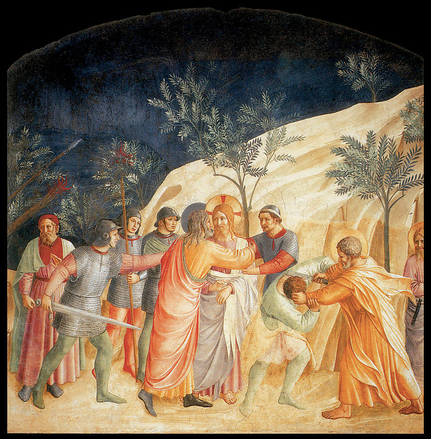 883x900 The Kiss Of Judas Painting By Fra Angelico - Kiss Of Judas Painting