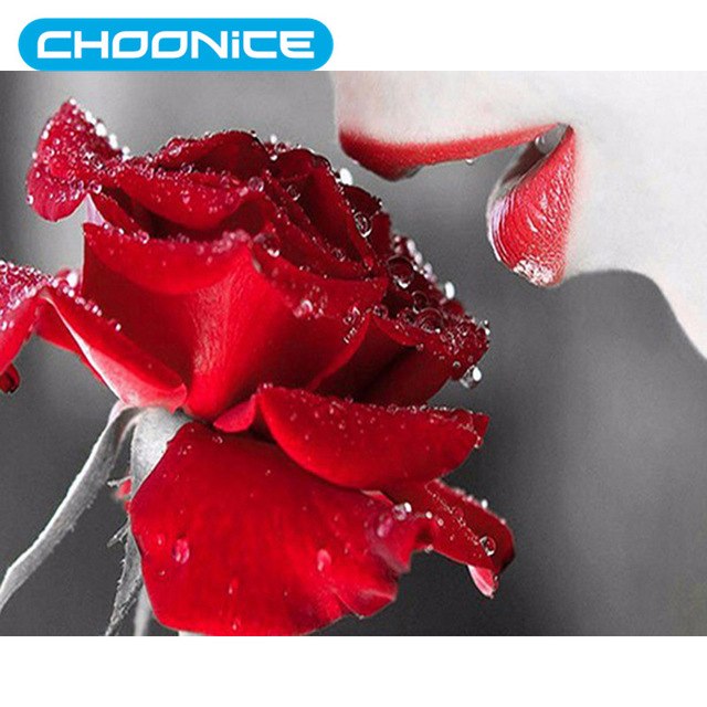 640x640 Mosaic Diamond Painting Rose Beauty Kissing Diy 3d Diamond - Kissing Lips Painting