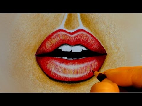 480x360 Kissing Lips Speed Drawing Speed Painting How To Draw - Kissing Lips Painting