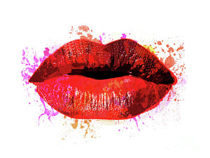 300x225 Hot Kiss Art Fine Art America - Kissing Lips Painting