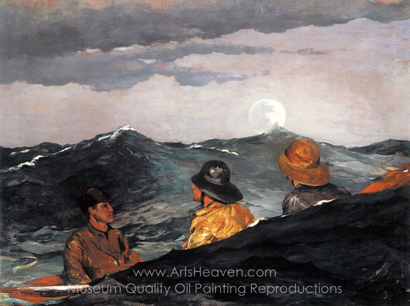 820x613 Reproduction Painting Winslow Homer Kissing The Moon, Hand Painted - Kissing Painting Images