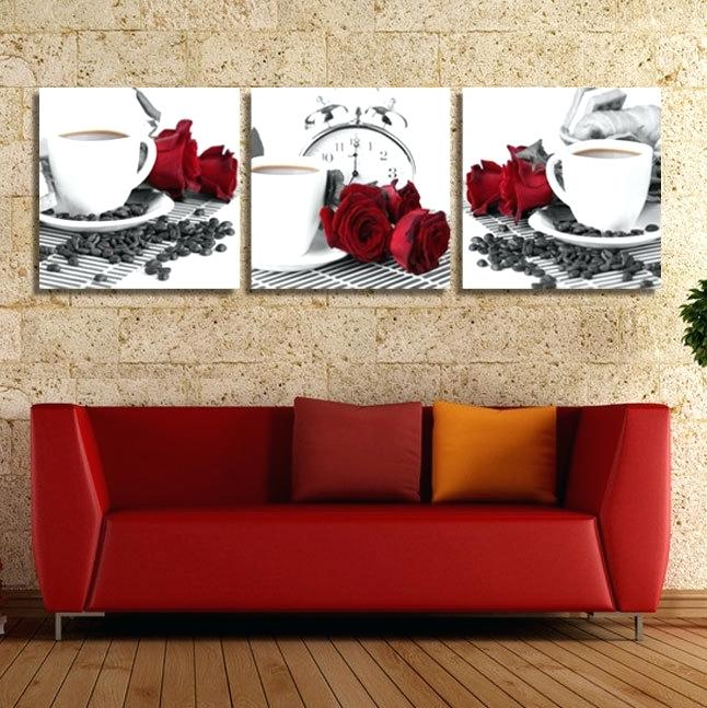 646x647 Kitchen Canvas Art 3 Panels Modern Wall Pictures For The Fruit - Kitchen Painting On Canvas