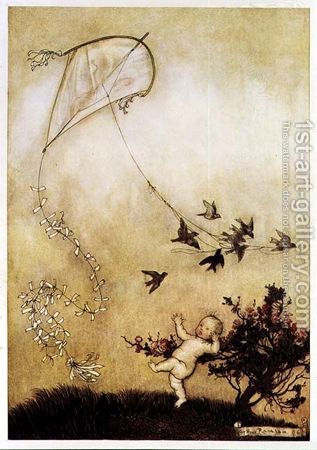 452x641 Kite Flying In Kensington Gardens From Peter Pan In Kensington - Kite Flying Painting