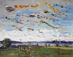 300x236 Kite Paintings Fine Art America - Kite Flying Painting