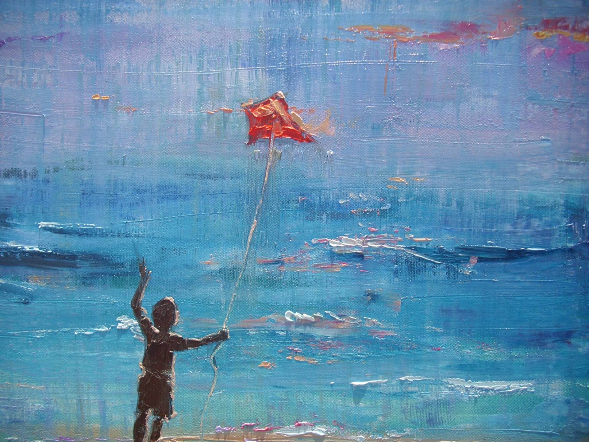 1920x1440 Saatchi Art Boy With Kite - Kite Painting