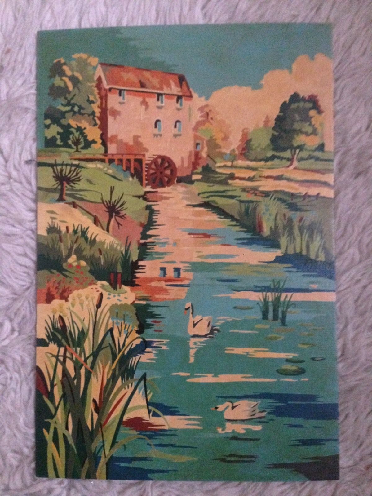 1200x1600 3 Vintage 1950's Completed Paint By Numbers Kitsch Paintings - Kitsch Painting