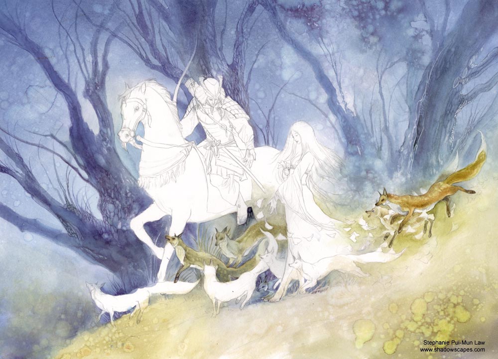 1000x721 Midnight Ramblings Kitsune In Progress - Kitsune Painting