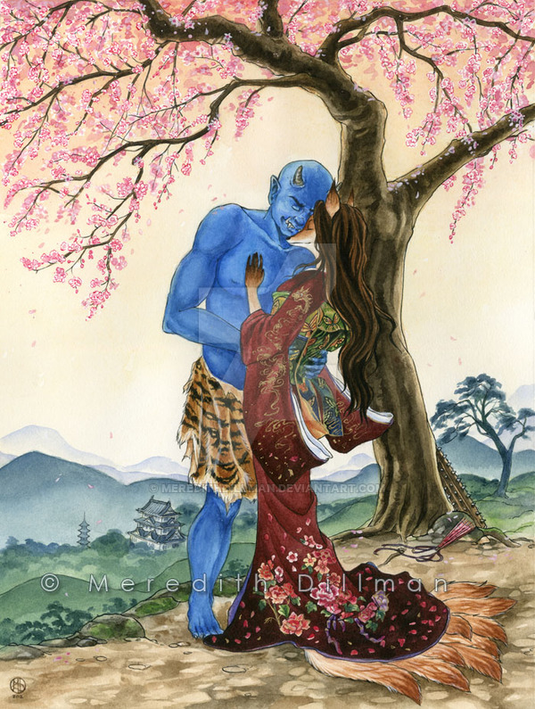 600x795i And Kitsune By Meredithdillman - Kitsune Painting