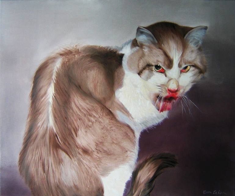 770x642 Saatchi Art Hurt Red Kitten (2017) Painting By Eva Leliv - Kitten Painting